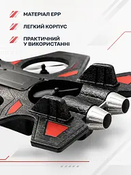 Літак на радіокеруванні винищувач дрон 28×18×5 см чорно-червоний (49676067) - мініатюра 6