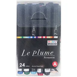 Набір спиртових маркерів односторонні Класичні відтінки LE PLUME BRUSH 24 шт Marvy