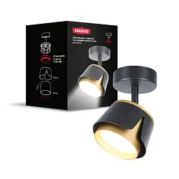 Світильник точковий накладний поворотний без лампи Maxus Spot Flora Base GX53 Black Golden