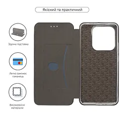 Чехол-книжка для Xiaomi Redmi Note 14 4G, G-Case, черный, кожаный чехол-книжка из экокожи (PU) и TPU, с магнитом, с подставкой и вместительным кардхолдером, противоударный, защита всего корпуса, ArmorStandart (ARM79784) - мініатюра 3