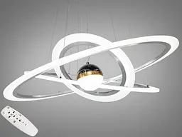Люстра стельова LED Diasha 2328-800+600+400NEW HR 140W, з додатковим підсвічуванням, для коридору, спальні, кухні