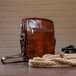 Чоловіча шкіряна сумка Vintage 23х27х6 см sum0012642 - мініатюра 9