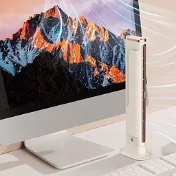 Настільний вентилятор F3 Tower Fan 3 speeds with battery 1200 mAh Biege - мініатюра 7