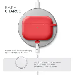 Силіконовий чохол для навушників Apple AirPods Pro 2 2022, Hang Case, червоний, ультратонкий захисний кейс товщиною 2 мм, захист від подряпин, пилу та ударів, компактний, з карабіном для кріплення, ArmorStandart (ARM68597) - мініатюра 7
