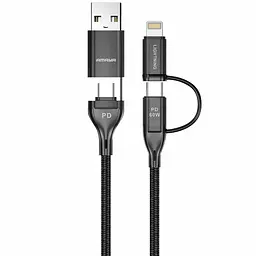 Дата кабель Amaya ACD-X28 4in1 Type-C to USB/Type-C to Lightning 60W (1m) Black