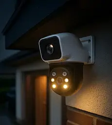 Подвійна вулична Wi-Fi камера відеоспостереження 2+2 Мп E390 + Led підсвічування IP66 (Eyes390) - мініатюра 3