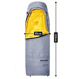 Спальник з натуральним пухом Naturehike CW700 CNK2450WS048, p-р L, жовто-сірий - мініатюра 2