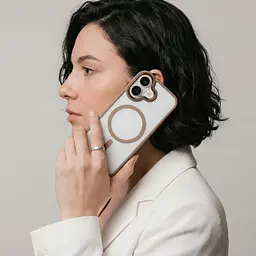Чехол Apple iPhone 16, Unit MagSafe, бежевый, прозрачный, магсейф, противоударный, магнитный, панель-накладка с поддержкой MagSafe, с поддержкой беспроводной зарядки, TPU+PC, защита всего корпуса, ударопрочный, ArmorStandart (ARM78706) - мініатюра 5