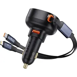 Автомобільний зарядний пристрій Baseus Enjoyment Pro 60W Retractable Black (C00057802111-02) [169691] - мініатюра 4