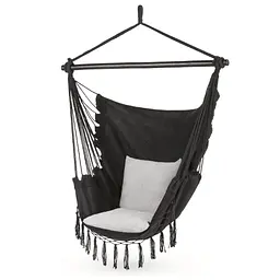 Бразильське крісло - гамак Outtec Boho XXL чорний - мініатюра 1