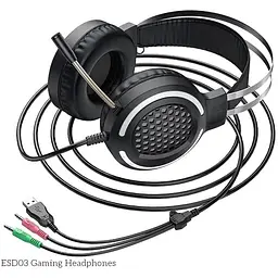 Ігрові навушники Hoco ESD03 Gaming Wired Headphones з LED-підсвічуванням - мініатюра 4