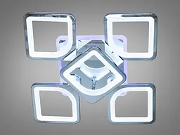 Люстра стельова LED Diasha S8060/4+1HR, 85W, 3200K-6500K, хром, сучасний стиль для дому - мініатюра 2