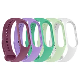 Комплект силіконових ремінців для фітнес браслетів Xiaomi Mi Band 5/6/7, Silicone, floral, зі зручною застібкою, на фітнес трекер та смарт годинник, ArmorStandart (ARM75059) - мініатюра 2