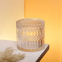 Цукерниця із скла Cylinder Crystal з кришкою 10 см Yiwu HP-4-100 - мініатюра 2