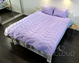 Ковдра зимова ArCloud Floral Lavander 200х220 у сумці + 2 подушки з кантом ArCloud Floral Lavander 50х70 у сумці + постільна білизна LARA сатин євро модель на вибір - мініатюра 4