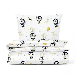 Дитяча постіль Cosas Penguins без простирадла 110х140 см (PenguinsWhite_140_2)