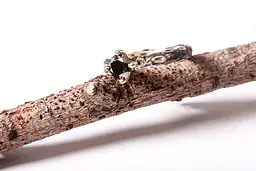 Каблучка з жовтого золота з чорнінням 18 K-0315 - мініатюра 8