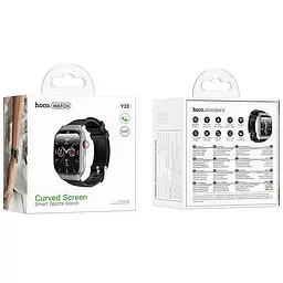 Смарт-годинник Hoco Y33 Smart sports watch (call version) Black - мініатюра 4