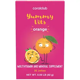 Яммі Вітс зі смаком апельсину Корал Клаб, 30 жувальних пастилок | Yummy Vits Coral Club