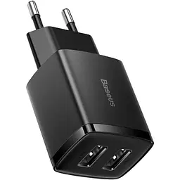 Мережевий зарядний пристрій Baseus Compact Charger 2U 10.5W Black (CCXJ010201) [74461]