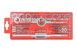 Набір мітчиків та плашок метричних з тримачами Intertool (у наборі 20 предметів) SD-8020 - мініатюра 2