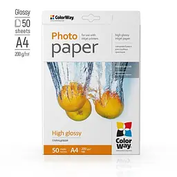 Фотопапір ColorWay глянсовий 200г/м2 A4 50 арк. (PG200050A4) - мініатюра 2