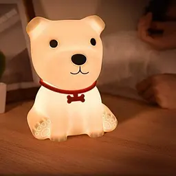 Декоративний нічник Puppy LJC-148 цуценя дитячий силіконовий світильник для сну іграшка білий - мініатюра 3