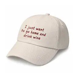 Кепка «I just wanna go home and drink wine» бежева