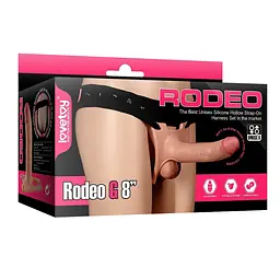 Страпон порожнистий LoveToy Unisex Hollow Strap-On Rodeo G 20.3 см тілесний - мініатюра 8
