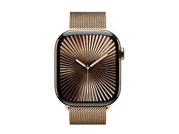 Смарт-годинник Apple Watch Series 10 GPS + Cellular 46mm Gold Titanium Case w. Gold Milanese Loop - S/M (MC7T4) - мініатюра 2