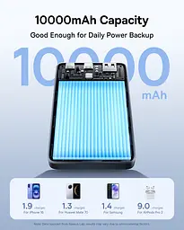 Зовнішній акумулятор Baseus EnerFill FP21 Power Bank 10000mAh 22.5W Cosmic Black (Includes Simple Type-C to Type-C Cable 20V/3A 30cm Black) (P1008210D123-00) - мініатюра 9