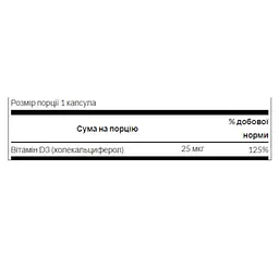 Вітаміни Swanson D3 High Potency Vitamin 1000 IU 30 капсул - мініатюра 2