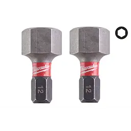Біта SHOCKWAVE MILWAUKEE, Hex12, 25мм, (2 шт) (заміна 4932500385)