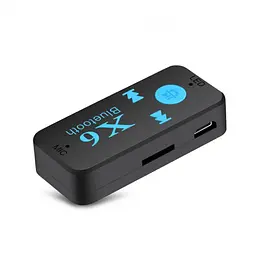 Бездротовий AUX MP3 WAV авто ресивер магнітоли адаптер Bluetooth 4.1 + EDR приймач UKC X6 6948 чорний - мініатюра 5