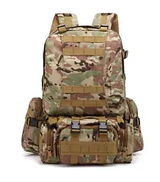 Тактичний великий рюкзак Мультикам TacticBag 45-55л з підсумками (Камуфляж)