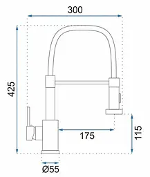 Змішувач для кухні Rea Colin black REA-B4820, Чорний матовий - мініатюра 6