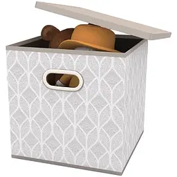 Короб для зберігання EuroHome з пластиковою кришкою 30х30х30 см Beige Leaf (405193)