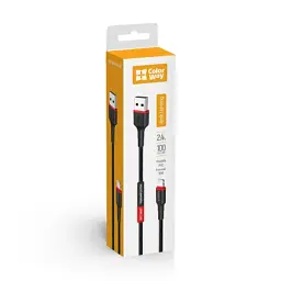 Дата кабель USB 2.0 AM to Lightning 1.0m 2.4А black ColorWay (CW-CBUL064-BK) - мініатюра 2