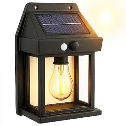 Вуличний ліхтар настіний Solar Light BK899 на сонячних батареях з датчиком руху - мініатюра 3