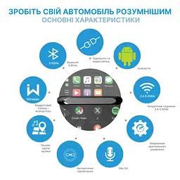 XUDA USB адаптер 3в1 CarPlay/Android Auto Android 14 2/16Gb підтримка Youtube, Netflix - мініатюра 2