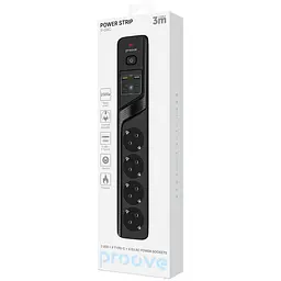 Мережевий фільтр Proove Power Strip P-04C (4 розетки + 2 USB + 4 Type-C) 3М black (PSPS25002431) - мініатюра 2