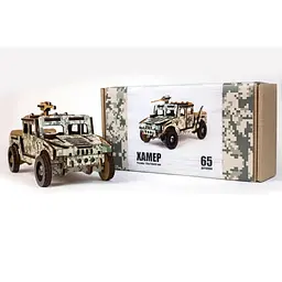 Дерев'яний 3D конструктор Хамер PuzzleOk 65-00743 65 деталей - мініатюра 2