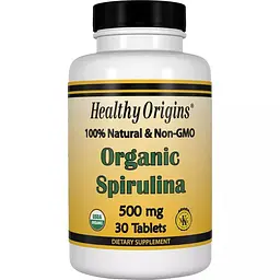 Органічна Спіруліна Healthy Origins 500 мг 30 таблеток