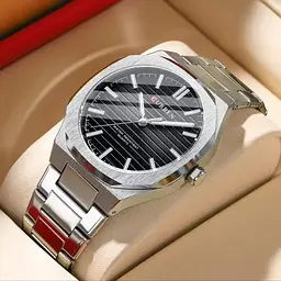 Годинник наручний Curren 8456 Silver Black Silver (18694) - мініатюра 4