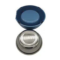 Меламінова миска для домашніх тварин з чашею з нержавіючої сталі Derby AH005 Navy Blue, S - мініатюра 2