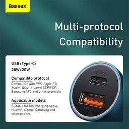Адаптер автомобільний зу 2 порти BASEUS Golden Contactor Pro Dual CCJD-0G - мініатюра 4