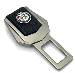 Заглушка ремня безпеки з логотипом Alfa Romeo Темний хром 1 шт