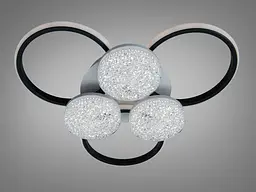 Стельова LED-люстра Dia 2562WH+BK DIMMER — біло-чорна, 82 Вт, 60 см - мініатюра 3