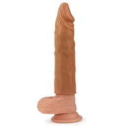 Реалістична подовжуюча насадка Lovetoy Pleasure X-Tender Penis Sleeve Brown Add 2, +5 см (коричневий) - мініатюра 4