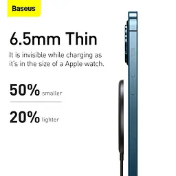 Заряджання Qi BASEUS Simple Mini Magnetic Wireless Charger (набір для Iphone 12 + кабель Type-C 1.5m) - мініатюра 6